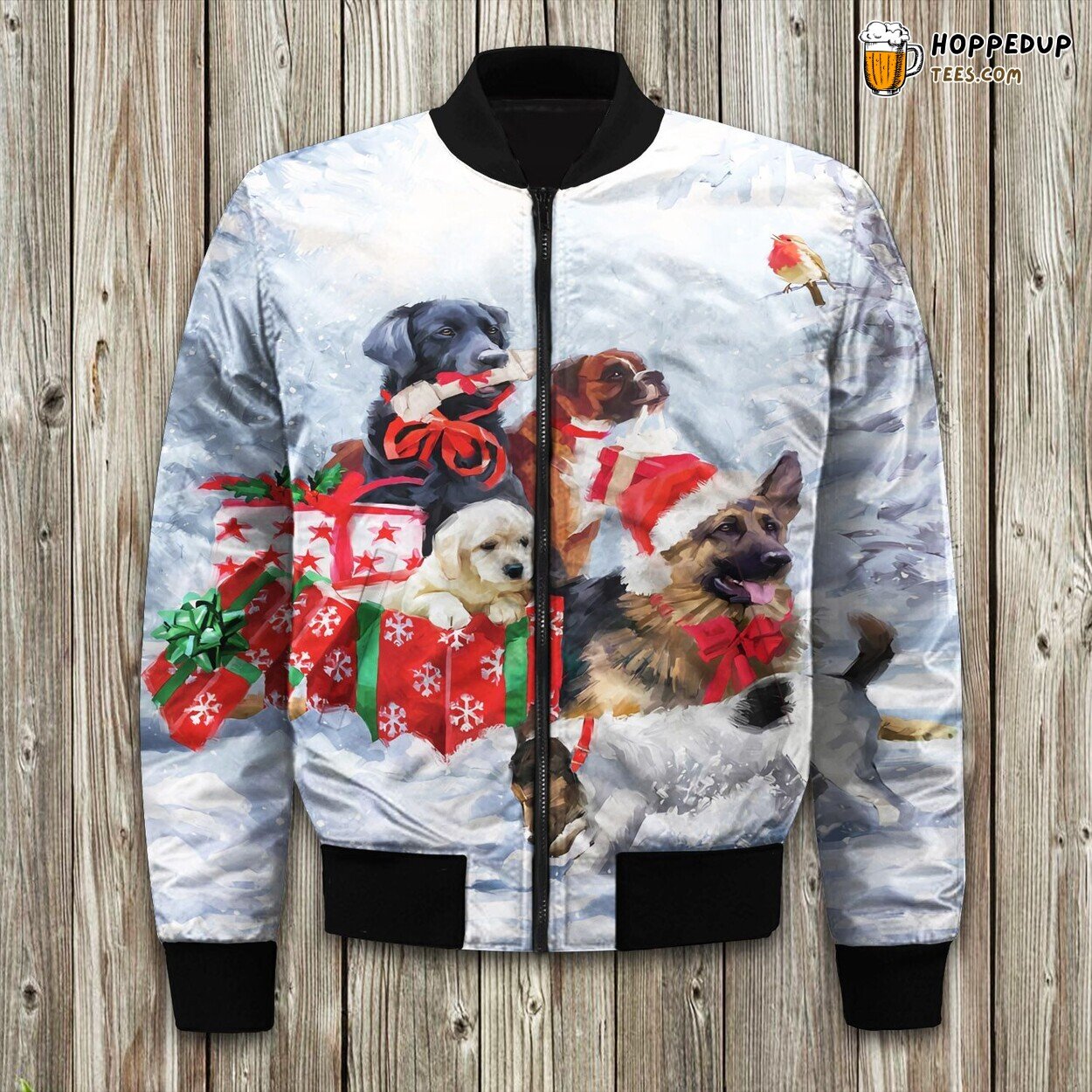 Festive Christmas Pooch Winter Bomber Jacket Premium Padded Quality Comfort