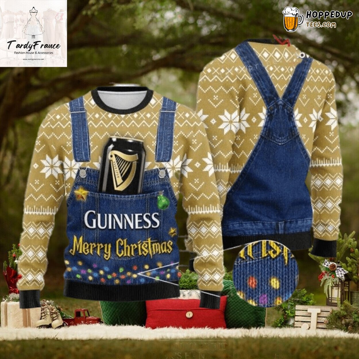Festive Guinness Beer Christmas Sweater Gift Unisex Ugly Xmas Knitwear