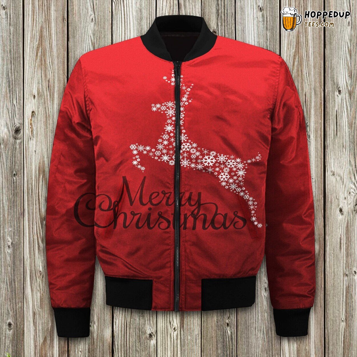 Festive Spirit Merry Christmas Winter Bomber Jacket Holiday Elegance