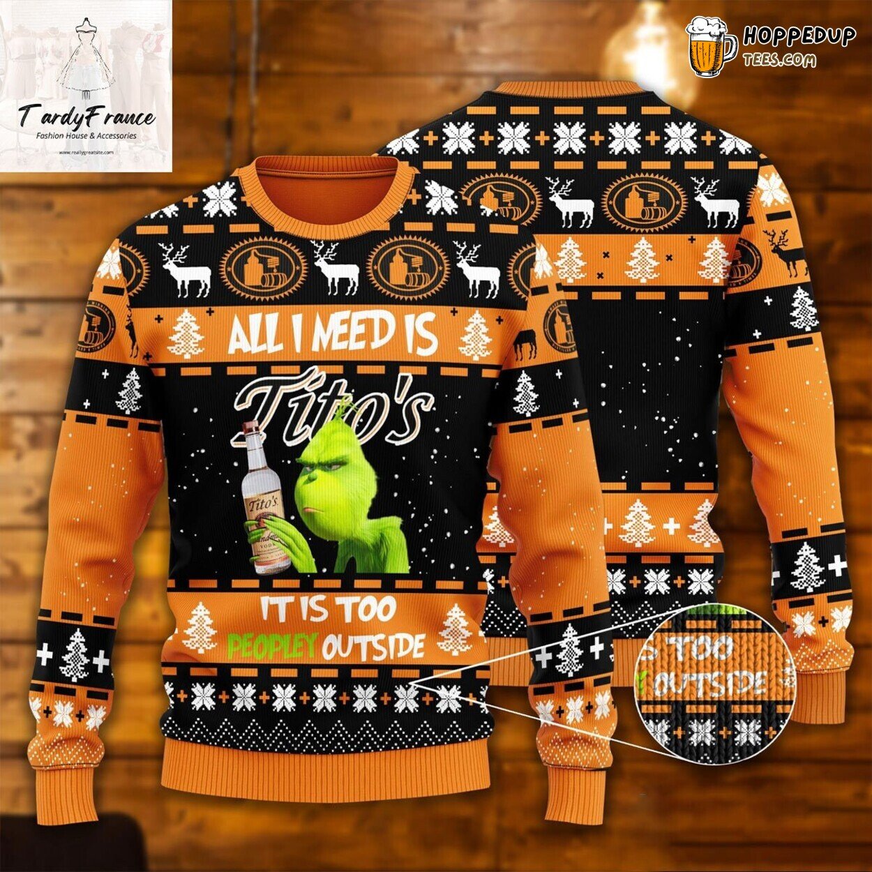 Festive Titos Christmas Ugly Sweater Vodka Theme Men Women Gift