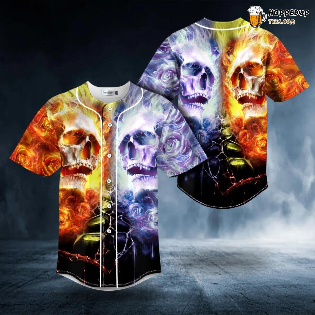 Fierce Rivalry Enemy Fire Skull Baseball Jersey Viking 3D Print Unique Design