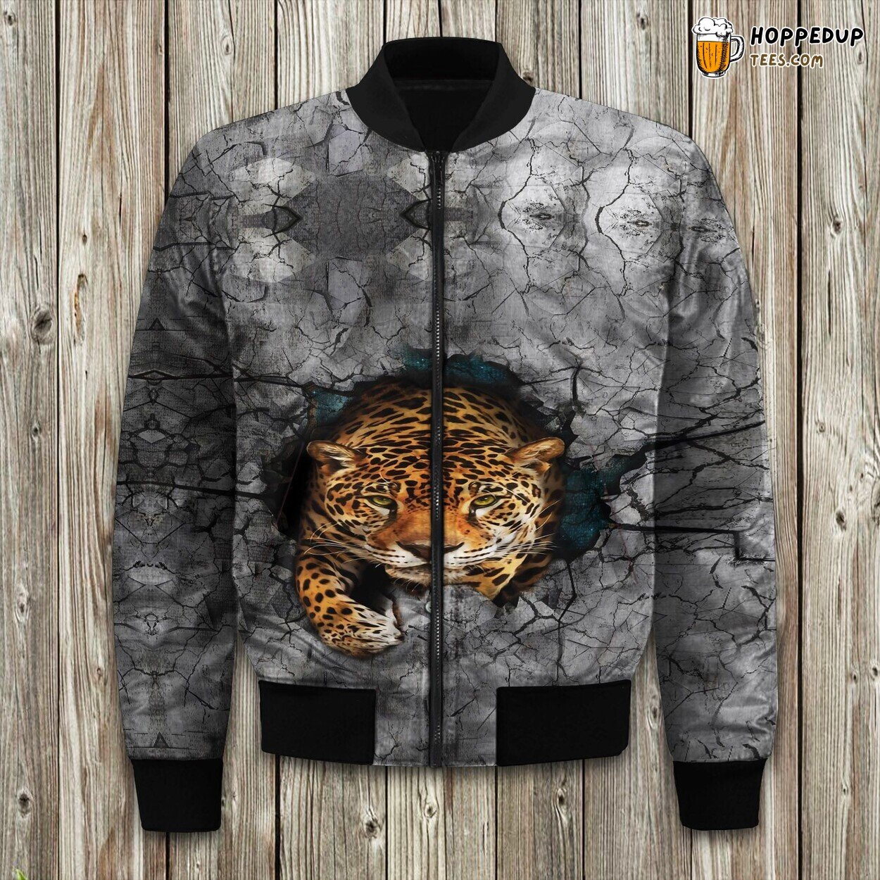 Fierce Tiger Stripe Winter Bomber Jacket Jungle King Art Display