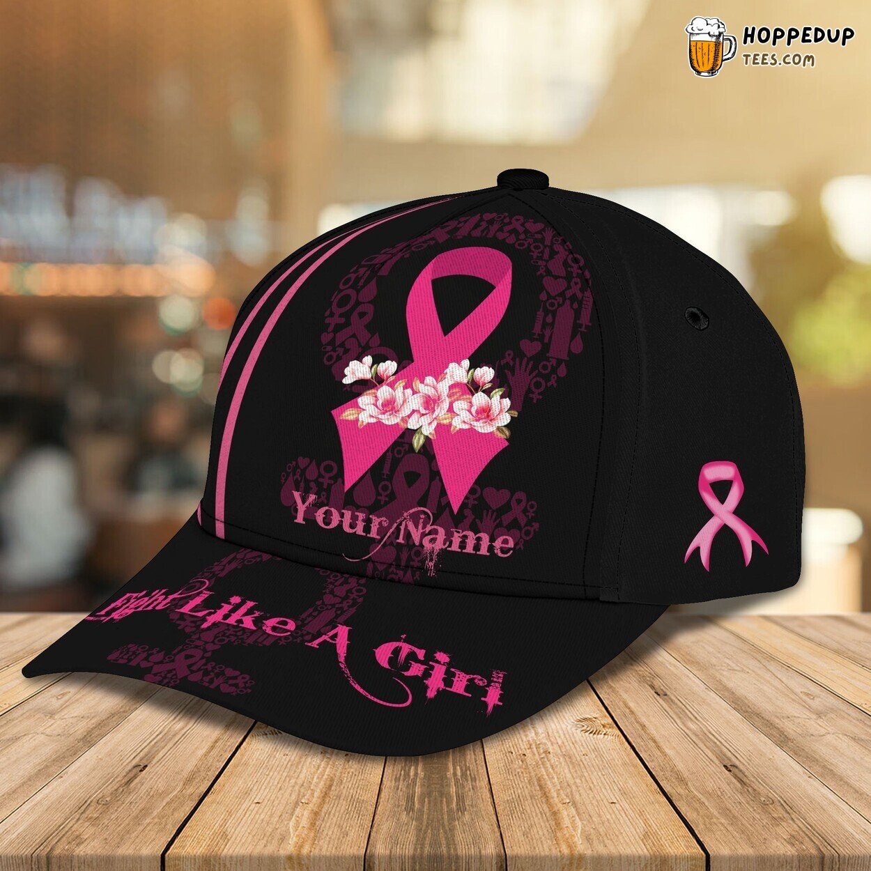 Fight Like A Girl 3D Classic Cap Personalized Name Design Premium Quality
