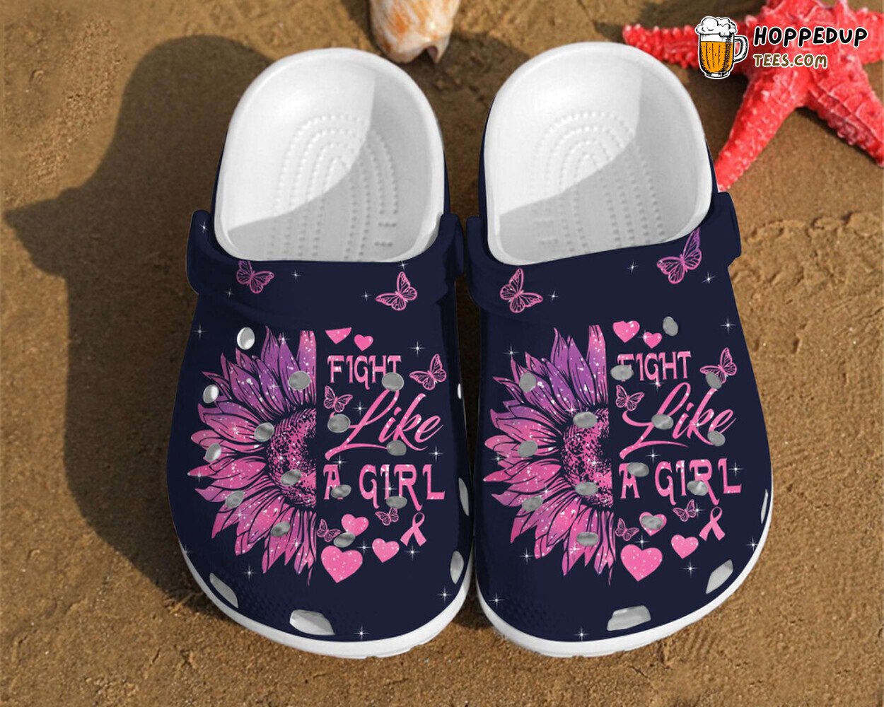 Fight Like A Girl Sunflower Cancer Awareness Classic Water Rubber Clog Shoes