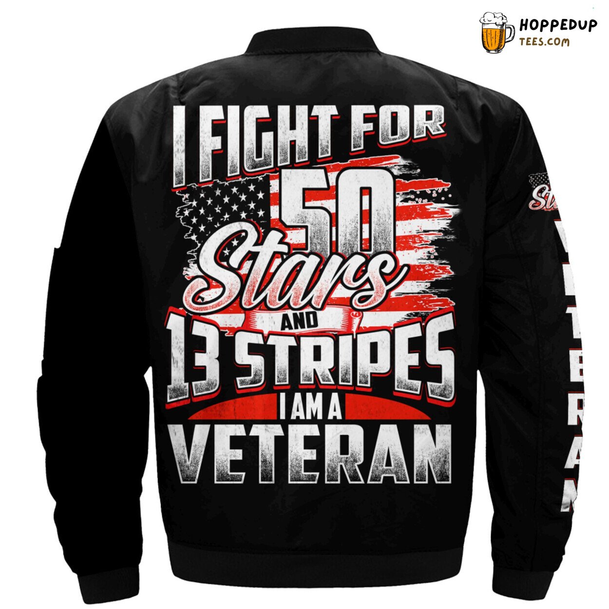 Fighting Stars Stripes Valor Tribute Veteran Unique Bomber Jacket