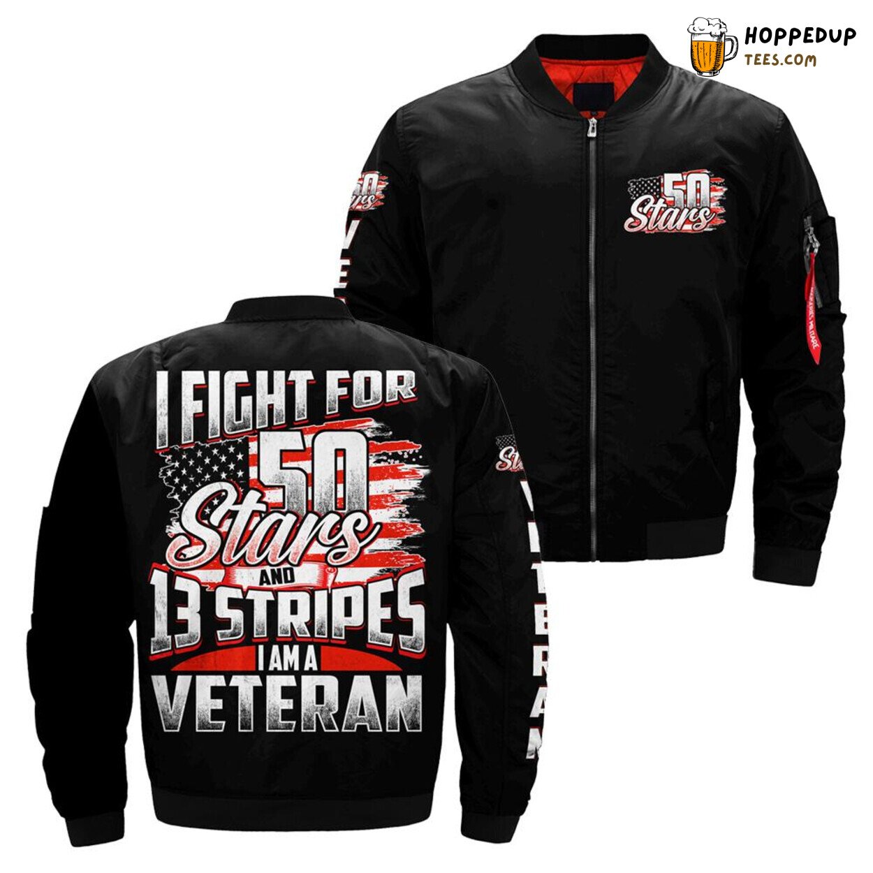 Fighting Stars Stripes Valor Tribute Veteran Unique Bomber Jacket