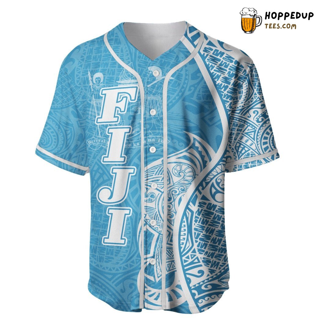 Fiji Polynesian Coconut Palm With Pattern Curvey Baseball Tee Jersey Shirts 3D