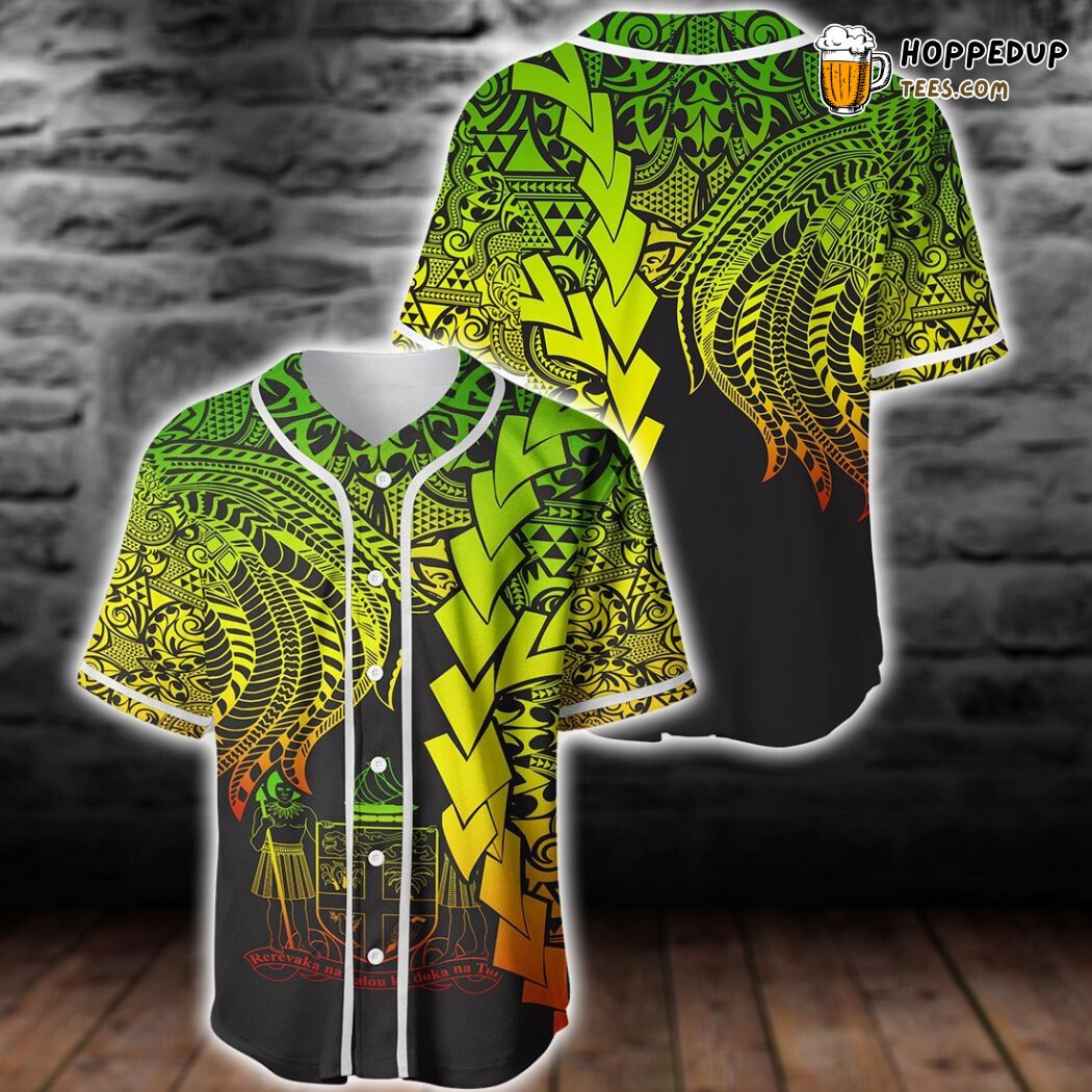 Fiji Polynesian Tribal Wave Tattoo Reggae Baseball Tee Jersey Shirts 3D Fiji Polynesian Tribal Wave Tattoo Reggae Baseball Tee Jersey Shirts 3D