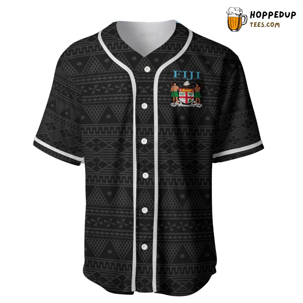 Fiji Tapa Flag Coat Of Arms Baseball Tee Jersey Shirts 3D