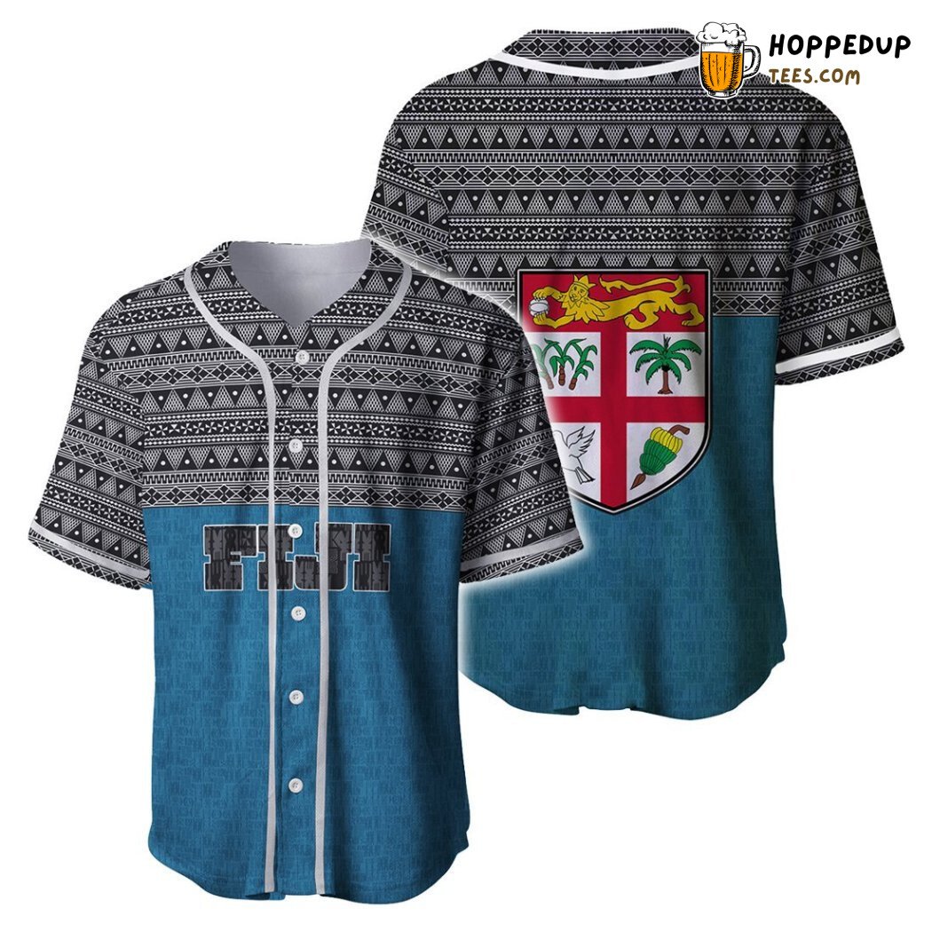 Fiji Tapa Flag Cultural Art 3D Printed Baseball Jersey Pacific