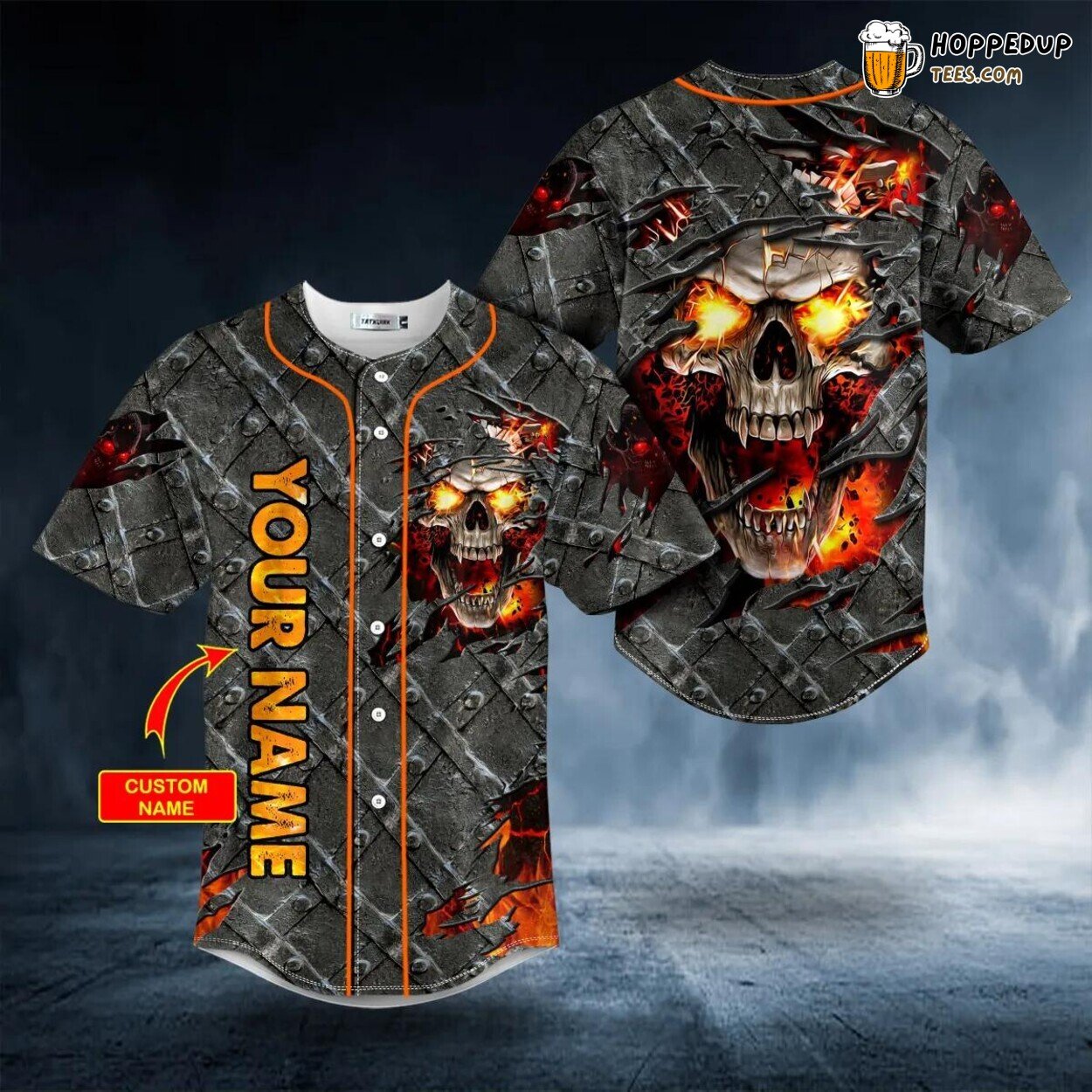 Fire Blast Authentic Unique Design Skull Baseball Jersey Custom Edition