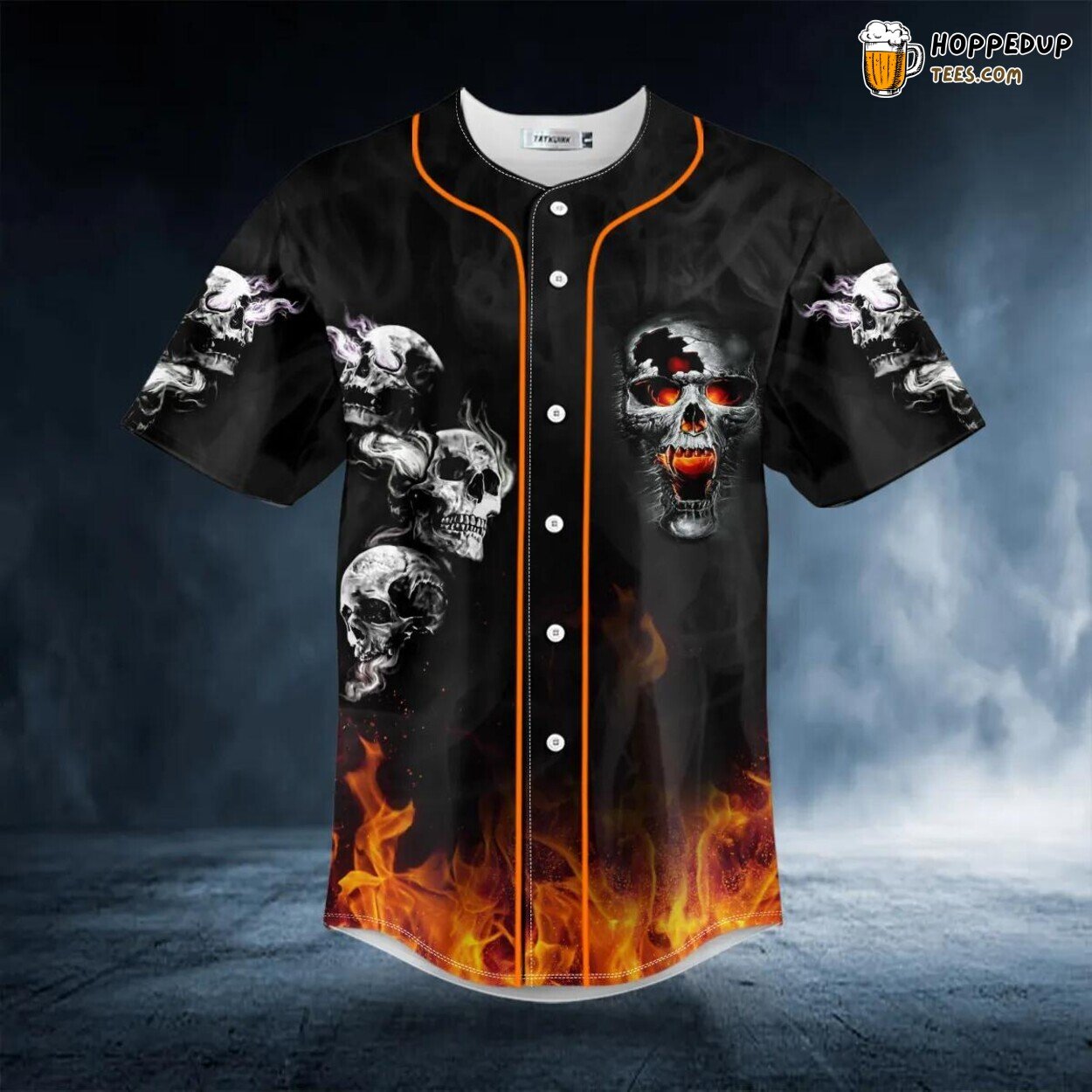 Fire Five Biker Skull 3D Printed Baseball Jersey Graphic Collection