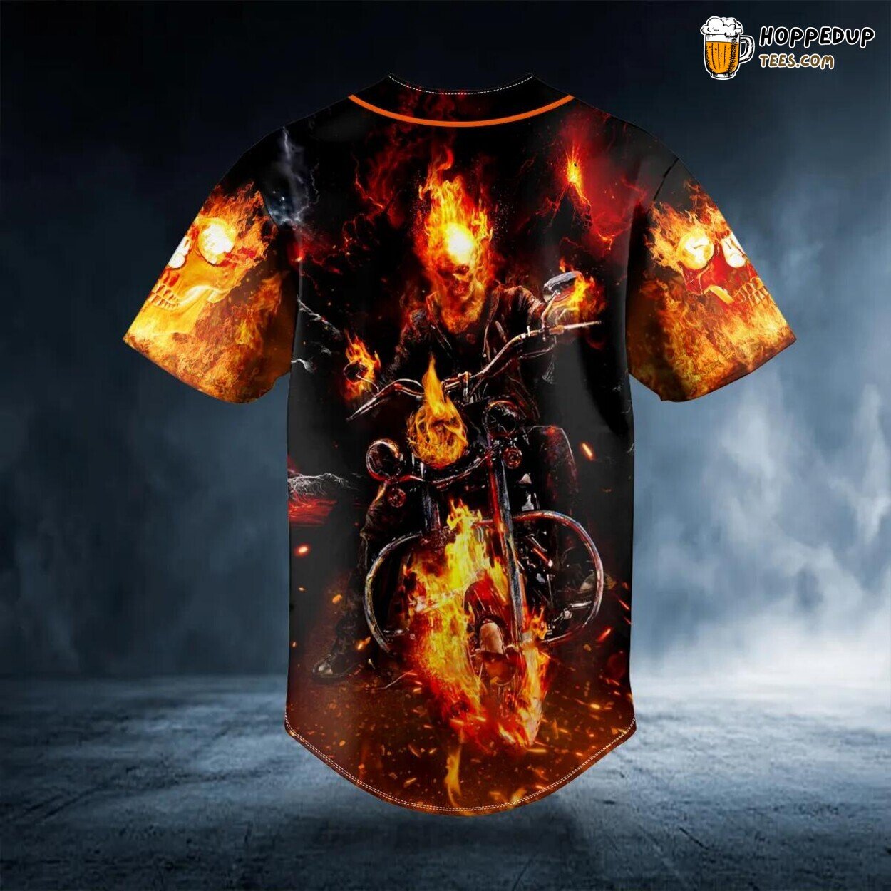 Fire Ghost Racer Skull Baseball Jersey Viking Graphic Tees 3D Print Edition