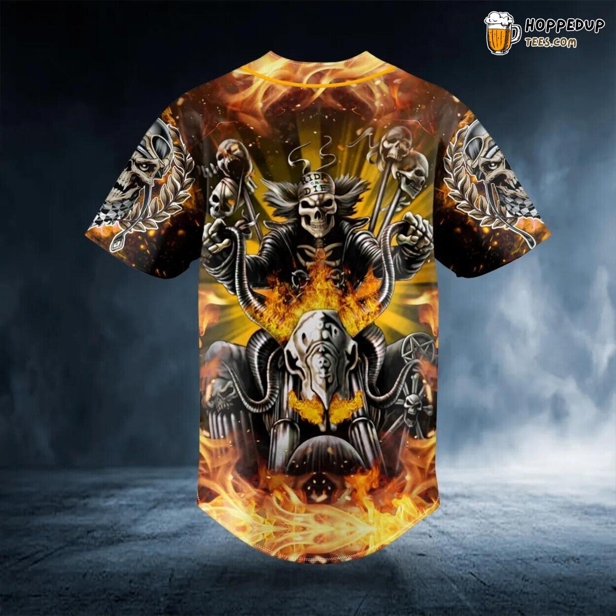Fire Ghost Rider Skull Baseball Jersey Viking Graphic Tees 3D Print Design