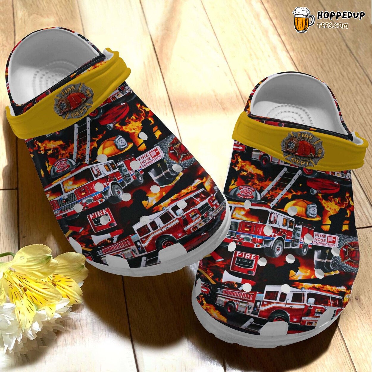Fire Hose Connection Croc Shoes Men Fire Truck Birthday Gifts