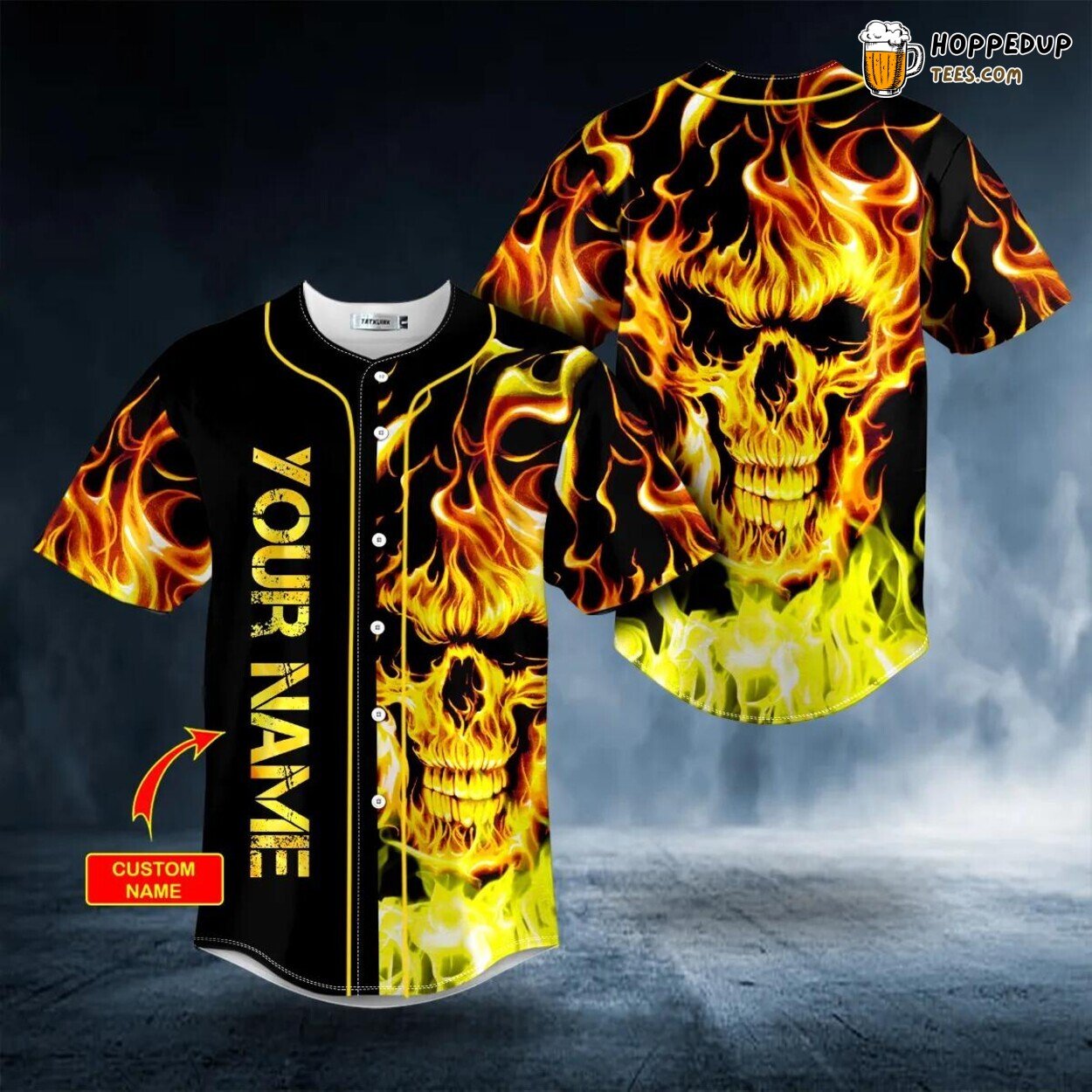 Fire Rage Unique Authentic Design Skull Baseball Jersey Custom Edition
