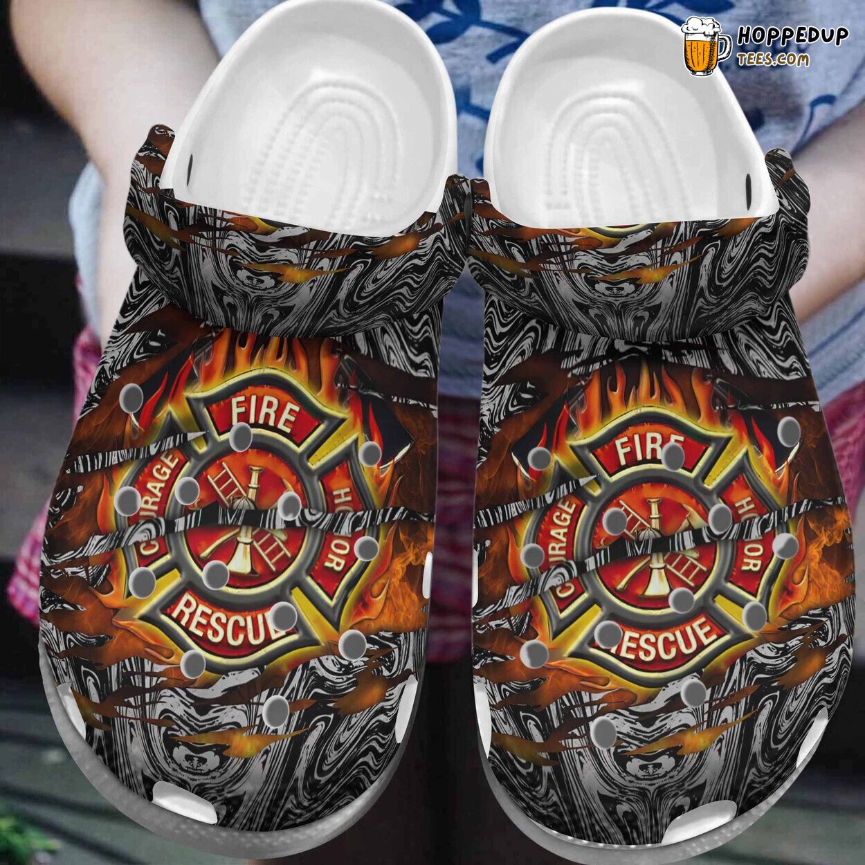 Fire Rescue Men Firefighter Father Day Grandpa Husband Son Clogs