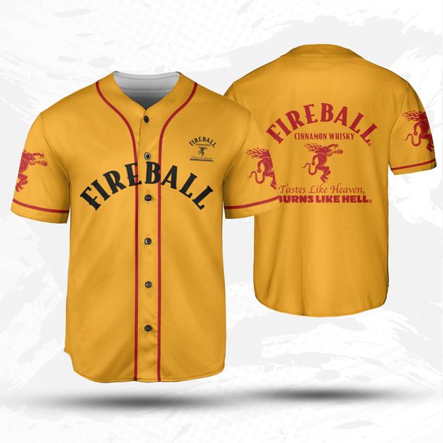Fireball Whiskey Baseball Jersey Ideal Beer Lovers Gift HU