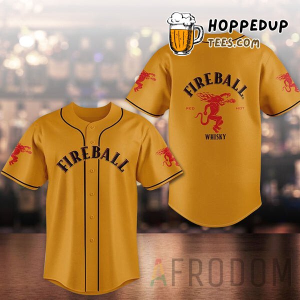 Fireball Whiskey Distinctive Unisex Orange Baseball Jersey Edition