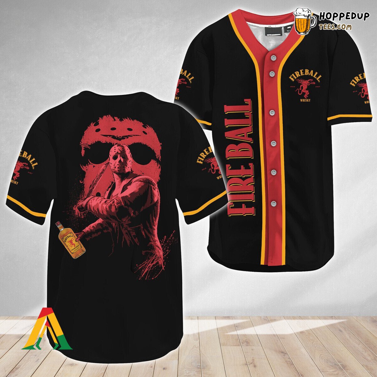 Fireball Whiskey Jason Voorhees Friday The 13th Baseball Jersey Look