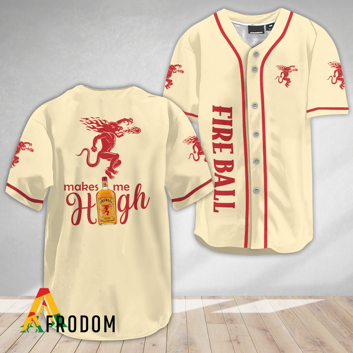 Fireball Whiskey Make Me High Baseball Jersey HU