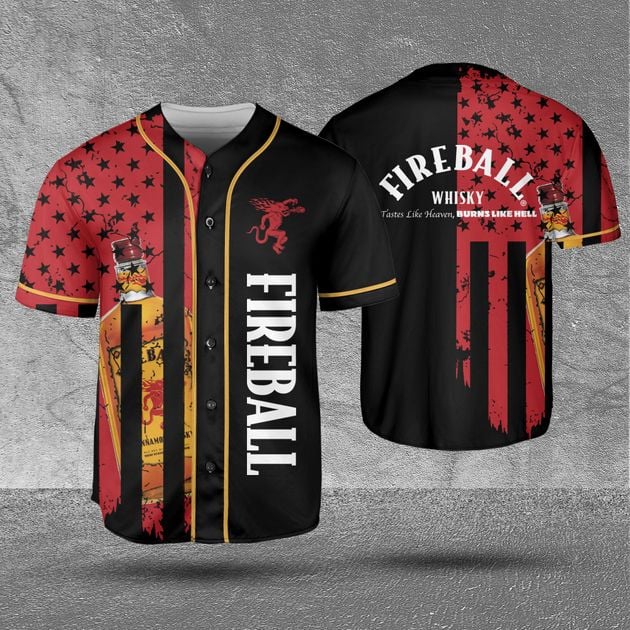 Fireball Whiskey Texture Baseball Jersey Beer Lovers Gift HU