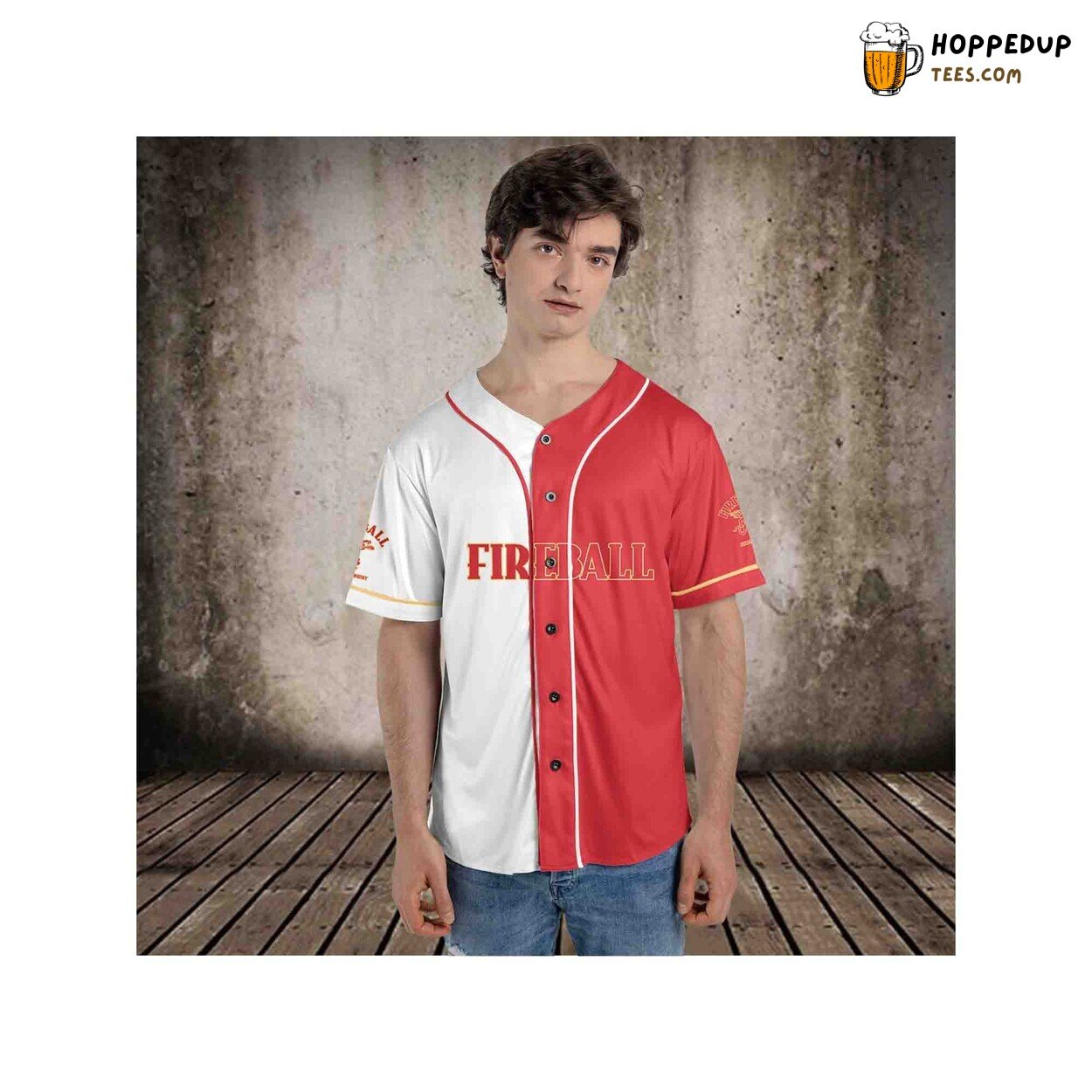 Fireball Whisky 3D Baseball Jersey Beverage Enthusiasts Shirt Unique