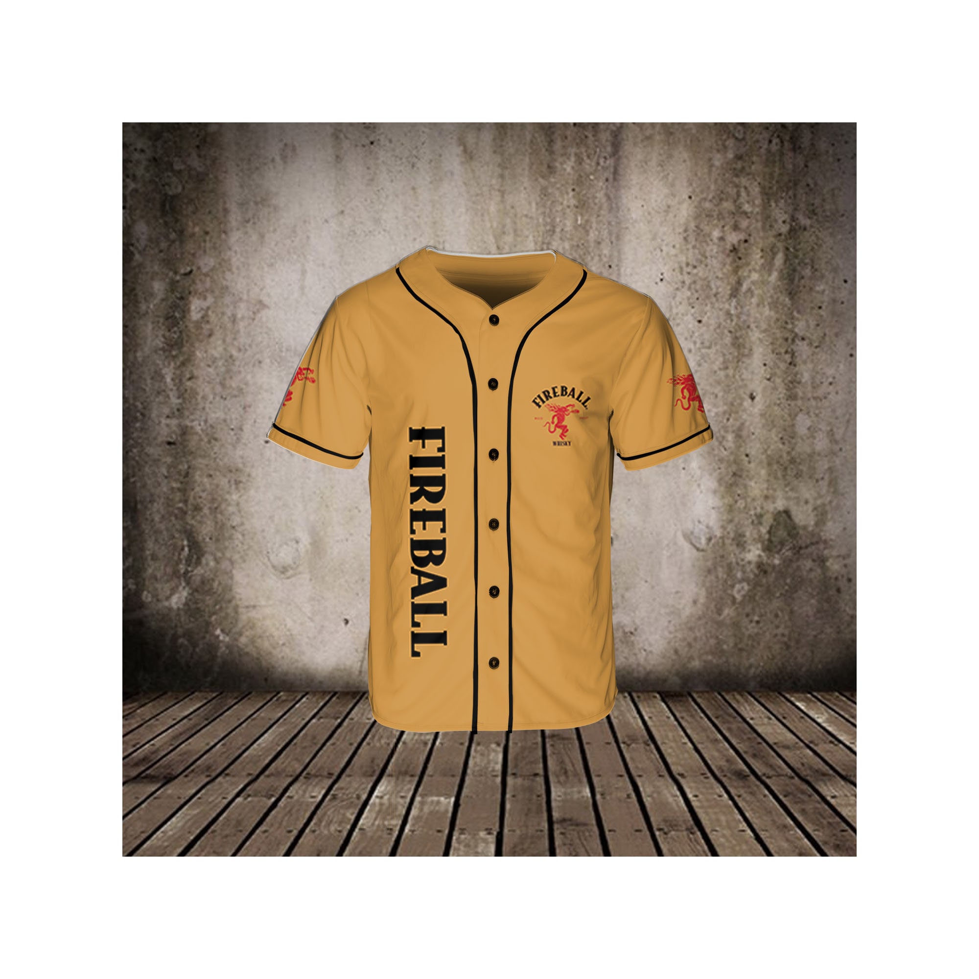 Fireball Whisky Baseball Jersey Shirt for Beer Lovers HU