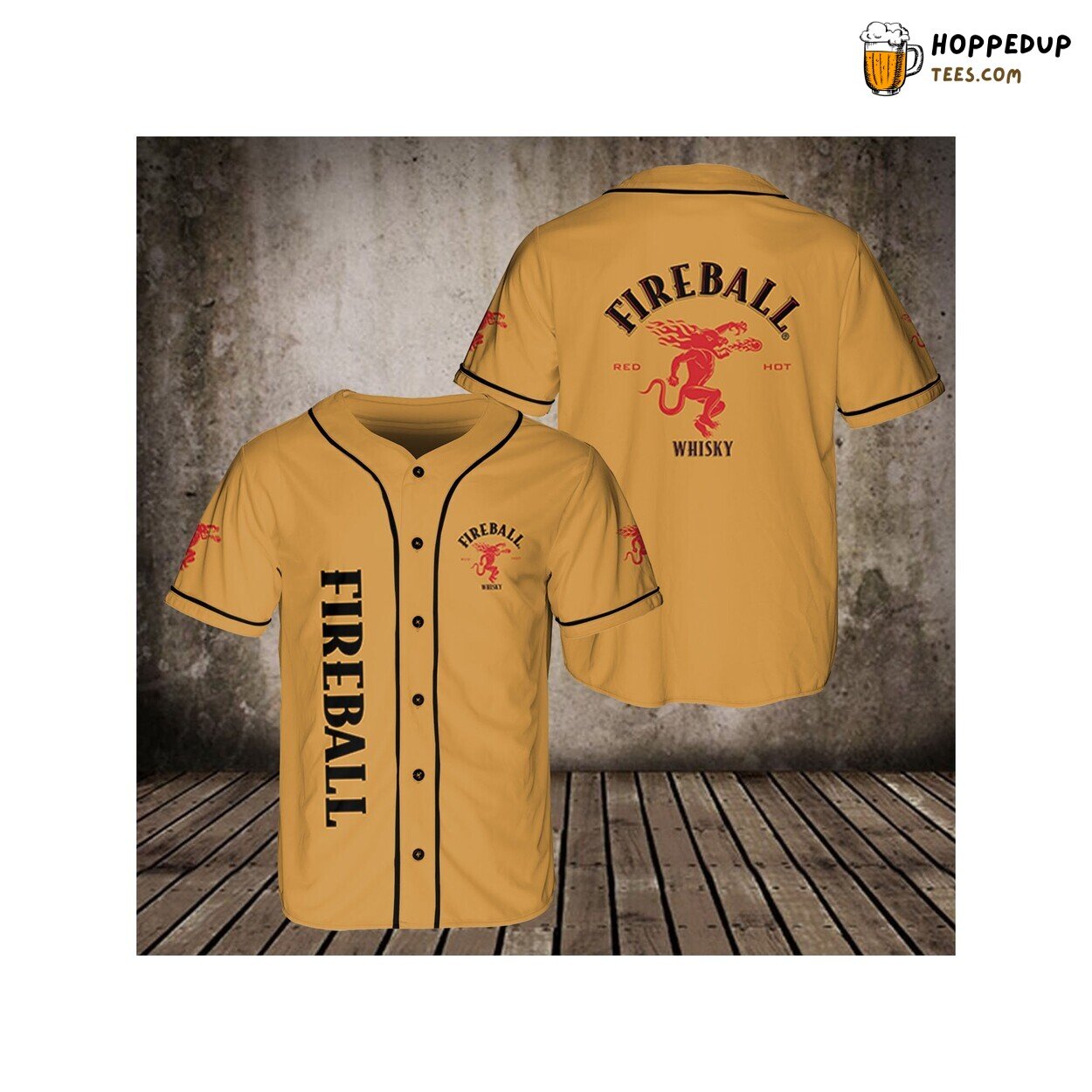 Fireball Whisky Enthusiasts Baseball Jersey Unisex Shirt Gift Design