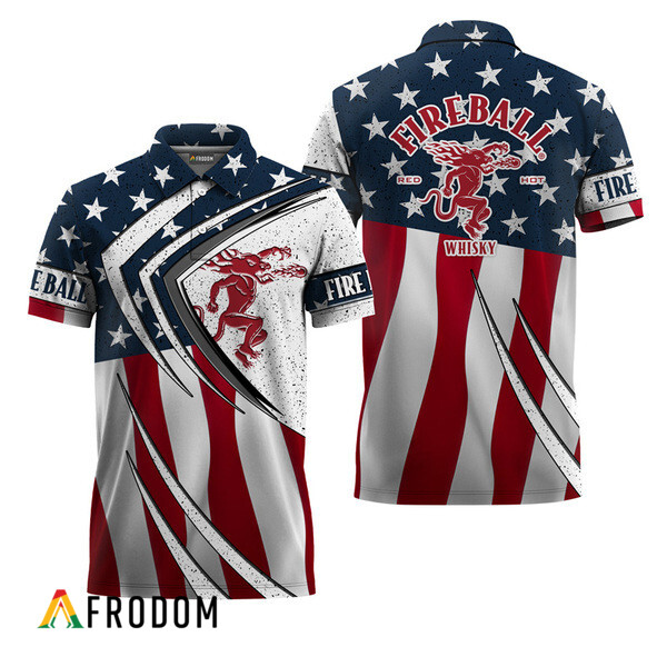 Fireball Whisky Fourth Of July Esports Polo Shirt HU