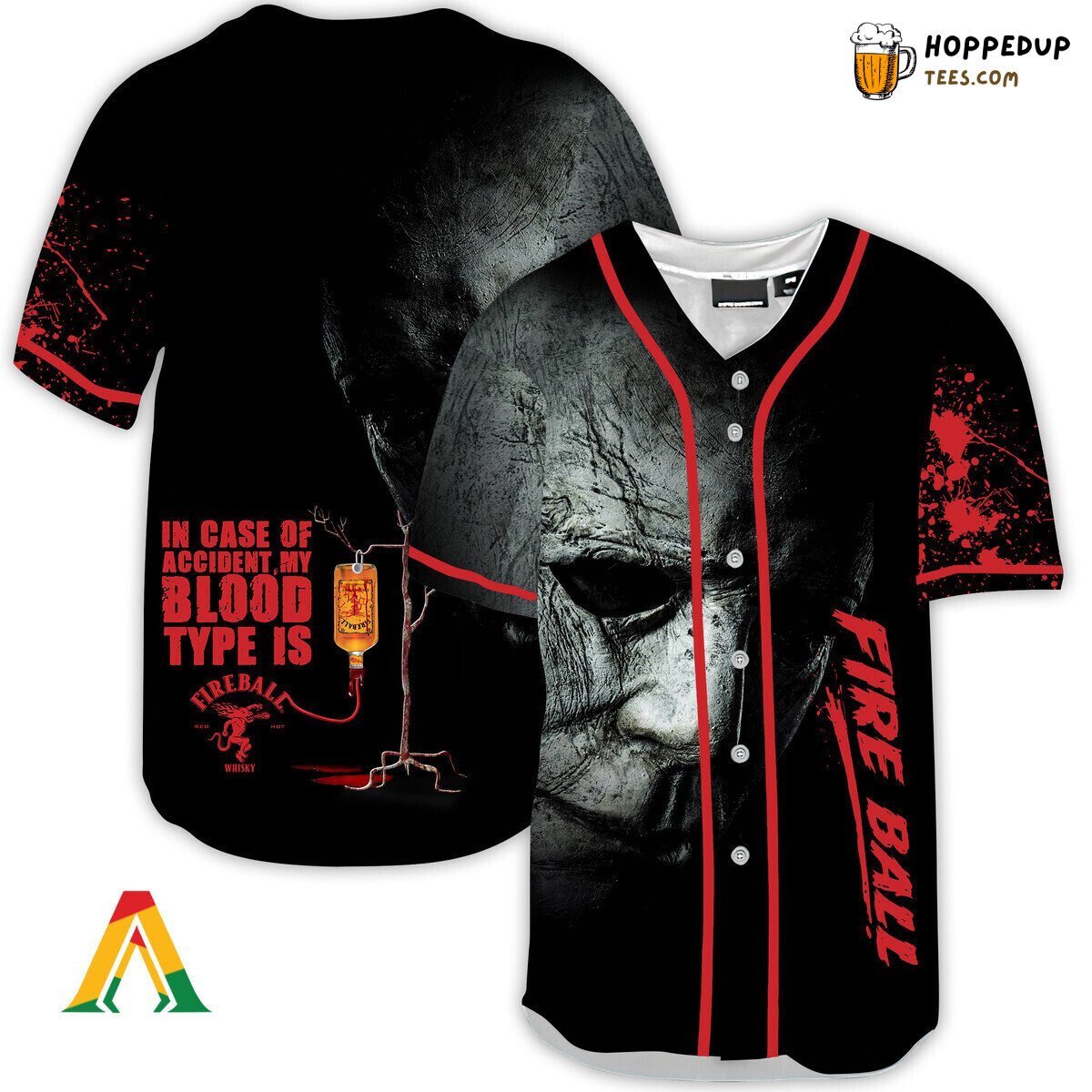 Fireball Whisky Michael Myers Unique Halloween Horror Baseball Jersey Wear