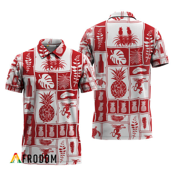 Fireball Whisky Tropical Pineapple Hawaiian Polo Shirt HU