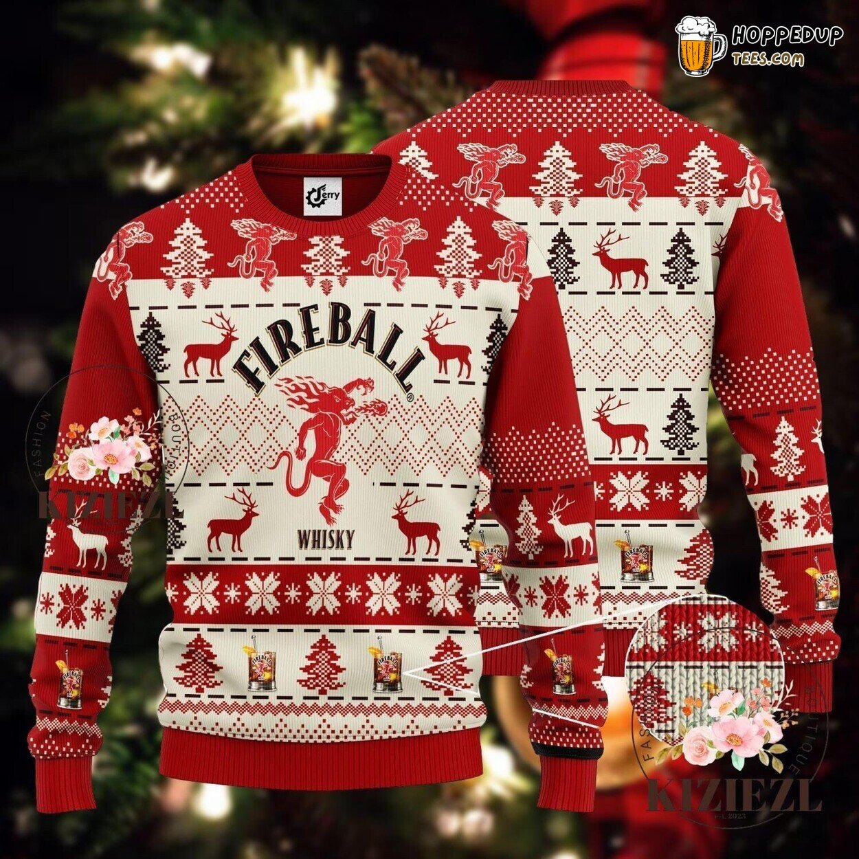 Fireball Whisky Ugly Xmas Sweater Festive Christmas Design Men
