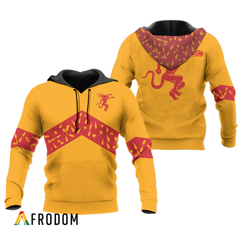 Fireball Whisky Yellow Wine Pattern Hoodie HU