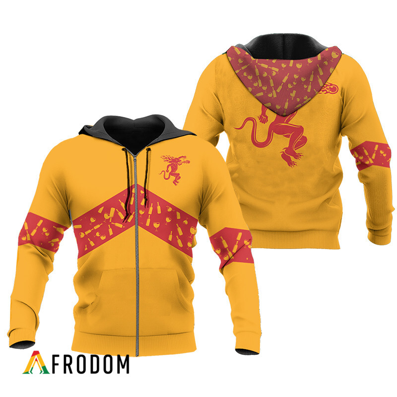 Fireball Whisky Yellow Wine Pattern Hoodie HU
