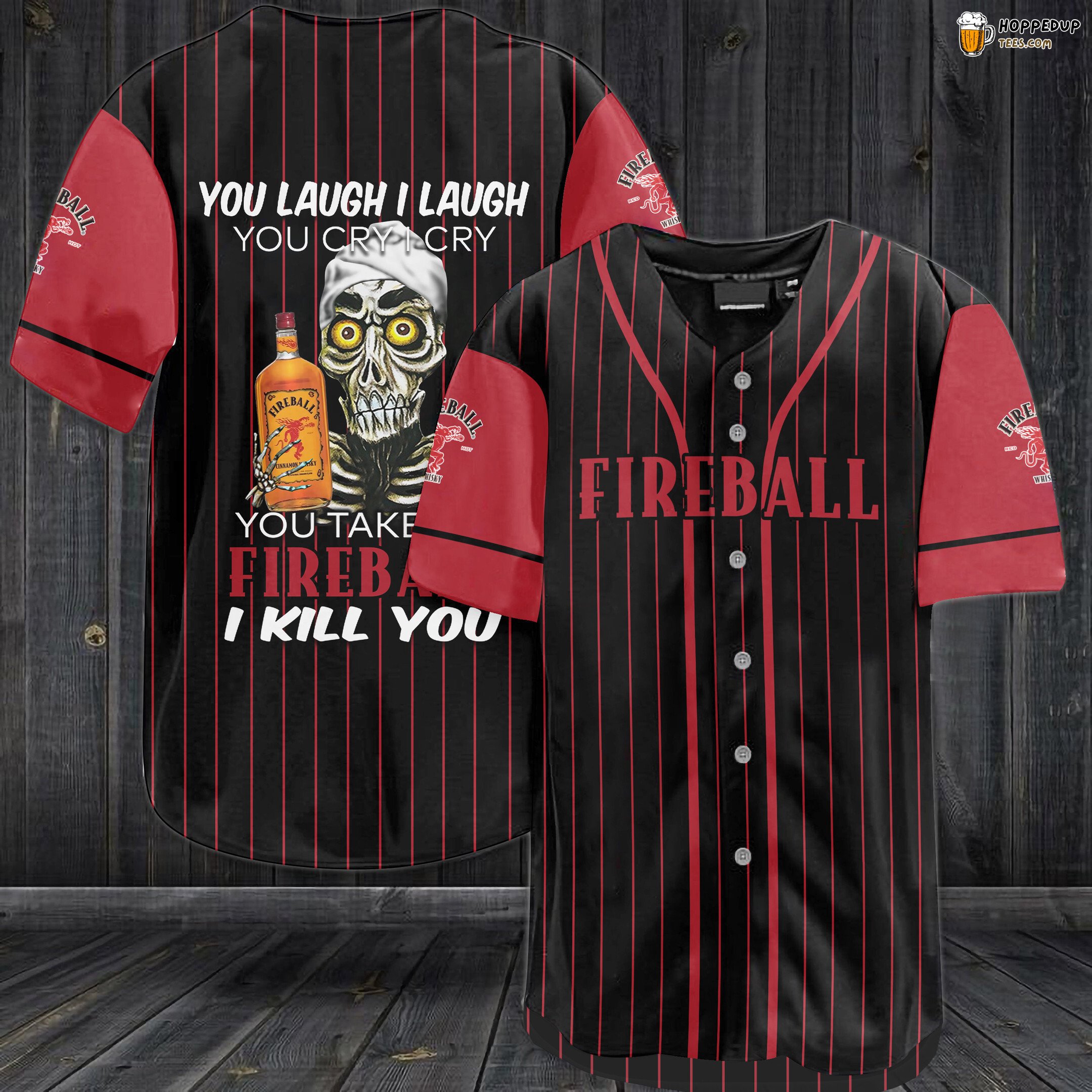 Fireball You Laugh I Laugh You Cry I Cry Baseball Jersey Black Unisex Jersey Shirt