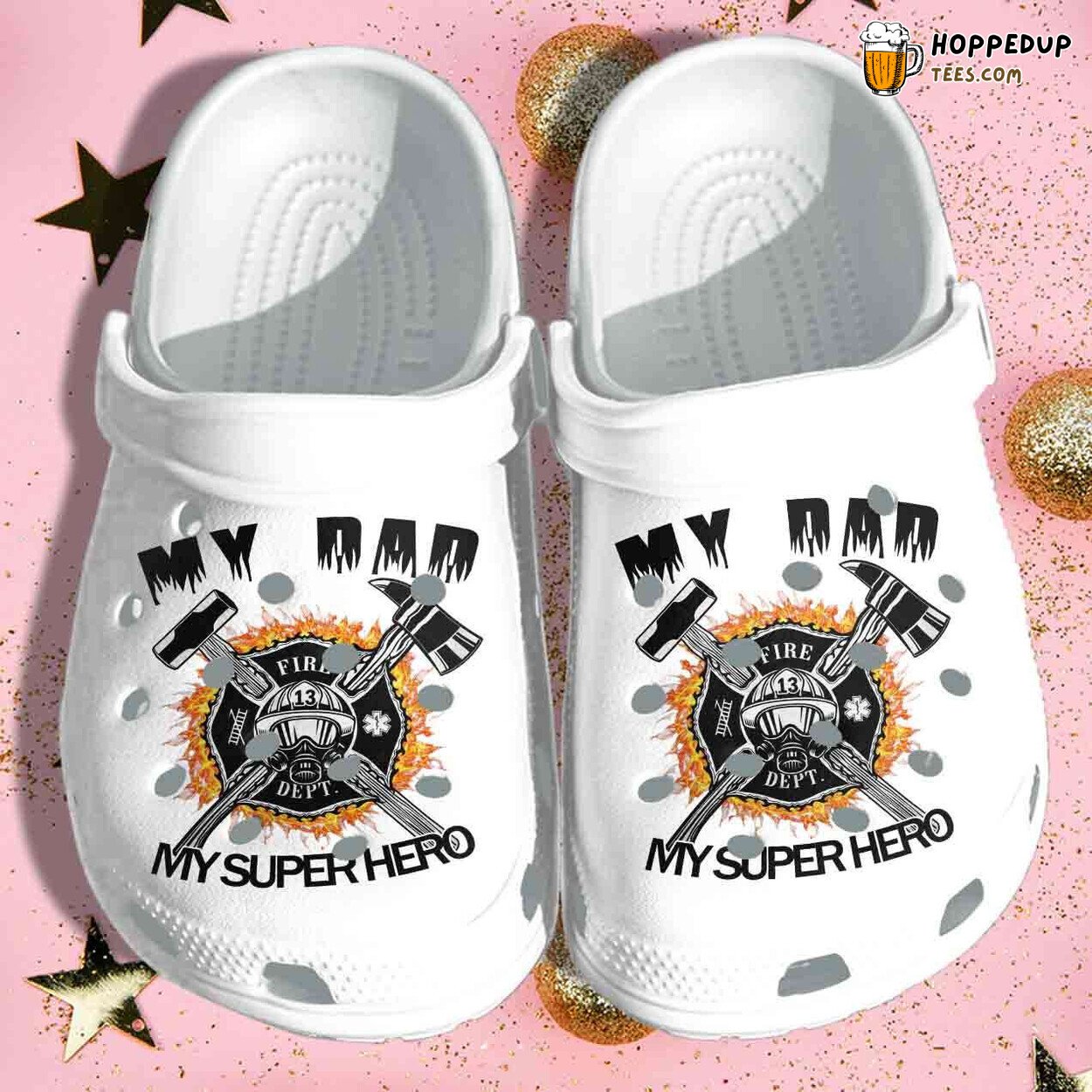 Firefighter Dad My Super Hero Themed Comfortable Unique Clogs