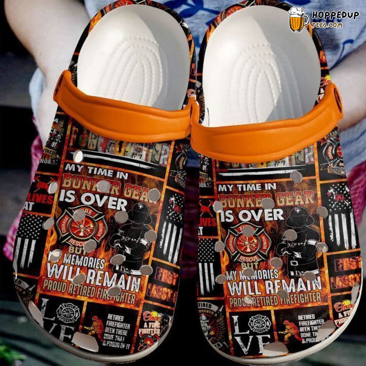 Firefighter First In Last Out Brave Themed Classic Clogs Shoes Design
