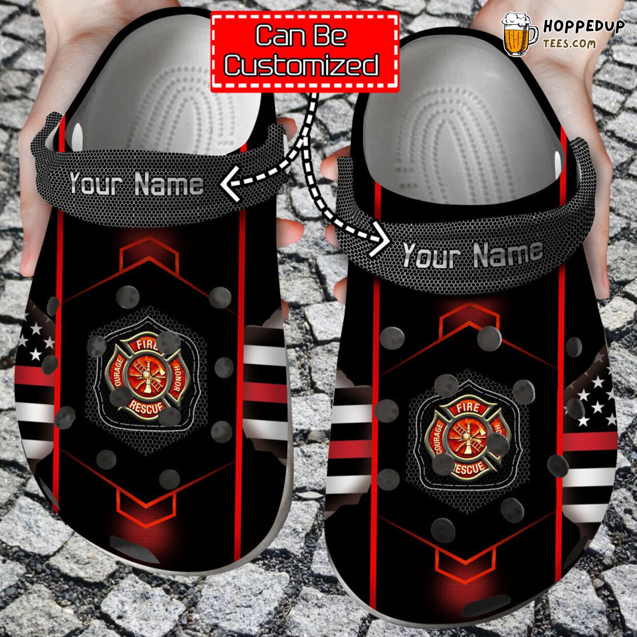 Firefighter First In Last Out Themed Comfortable Clog Shoes for Service Members