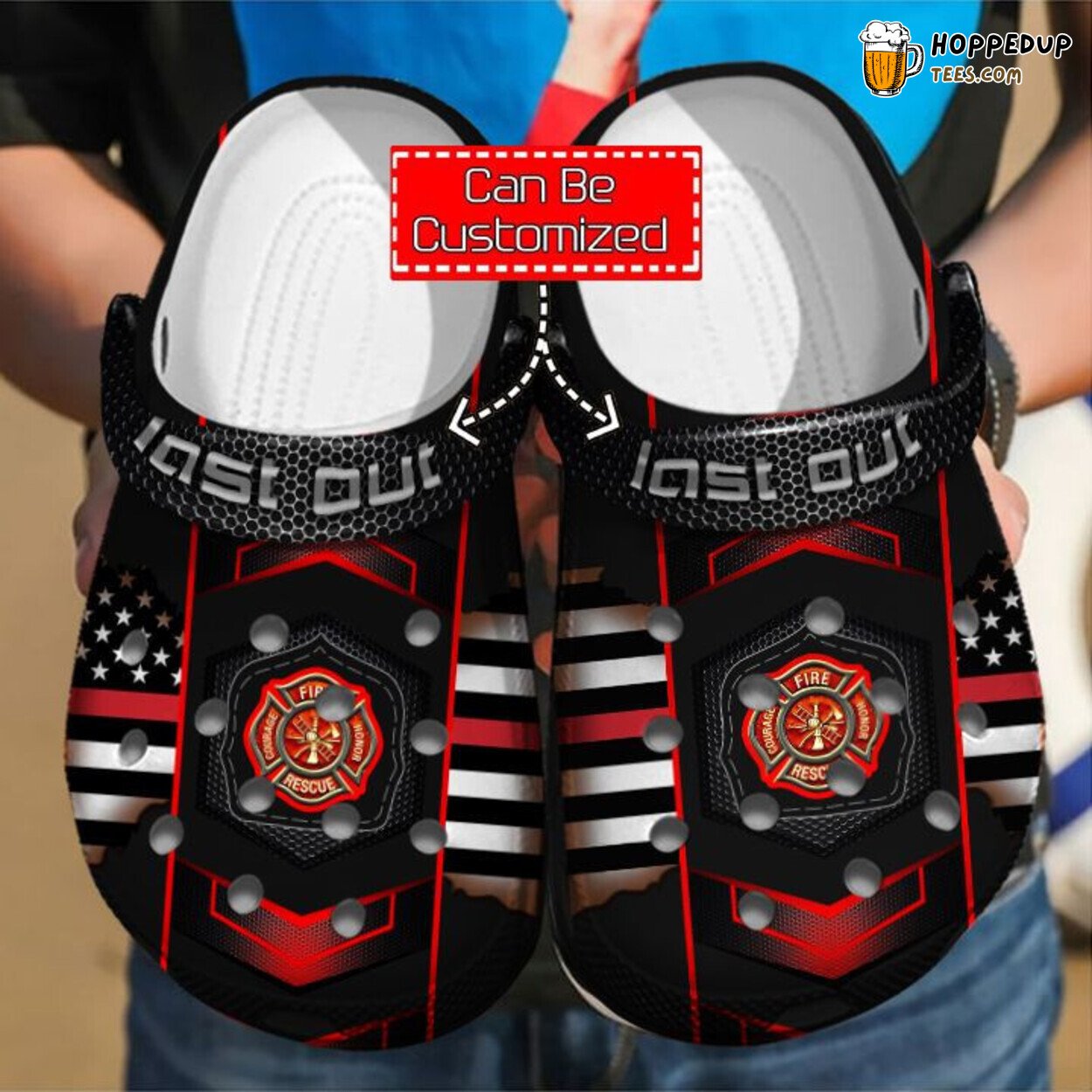 Firefighter First In Last Out Themed Comfortable Unique Clog Shoes
