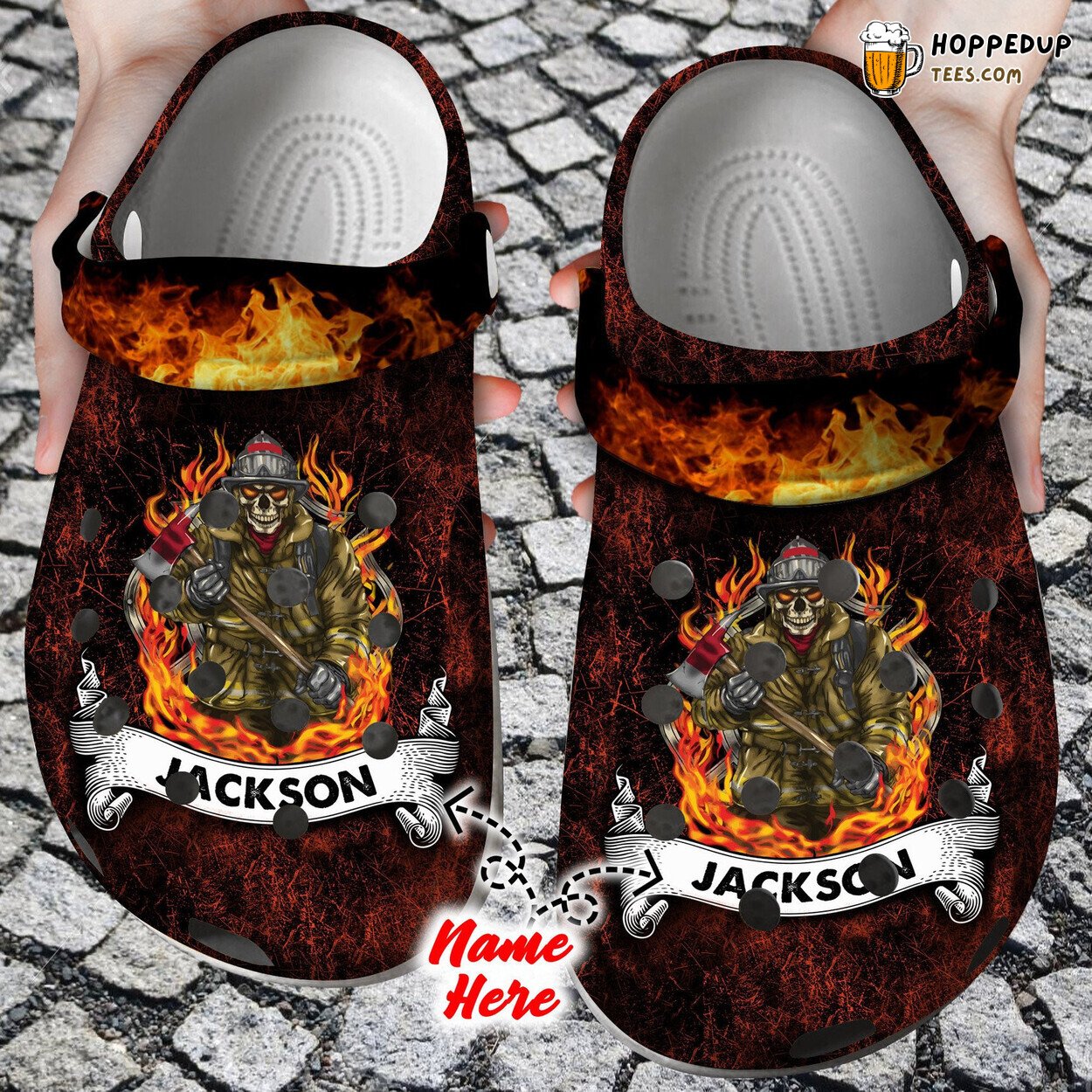 Firefighter Fueled By Fire Driven Courage Custom Theme Comfortable Clogs