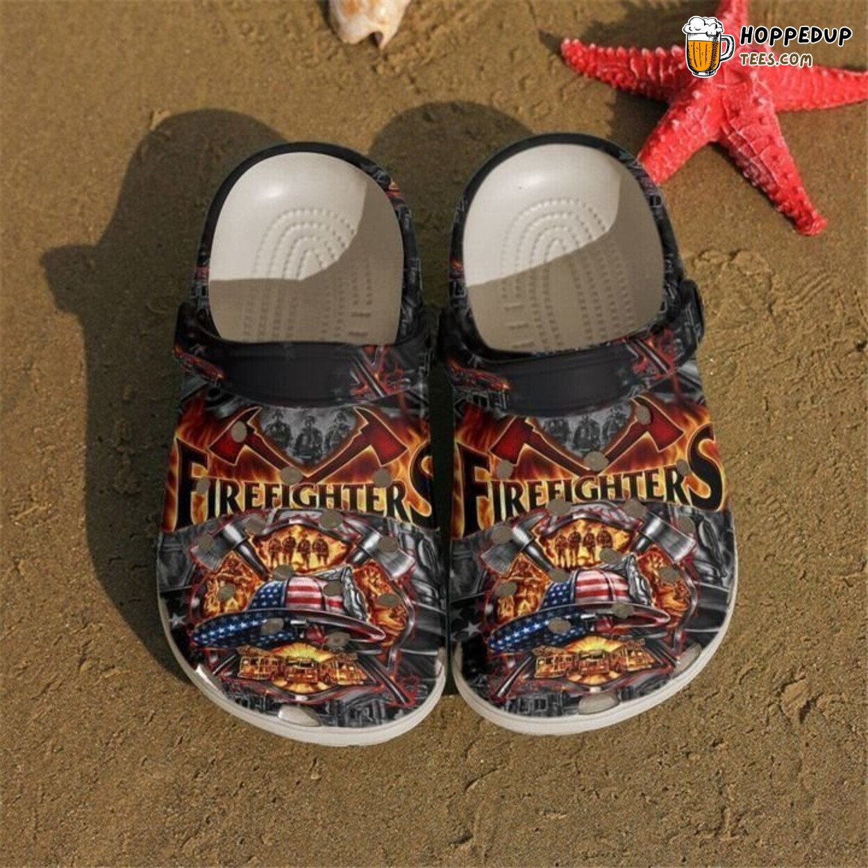 Firefighter Life Classic Comfortable Clogs Shoes Firefighting Theme Design