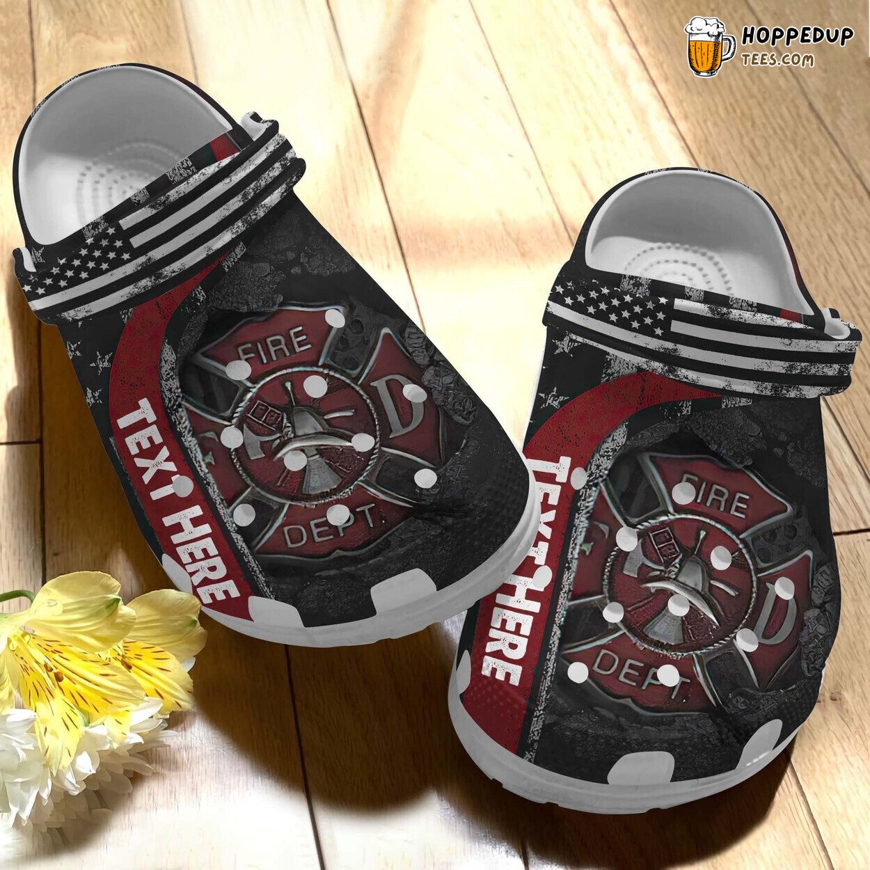 Firefighter Men America Flag Father Day 4th July Custom Clogs Shoes