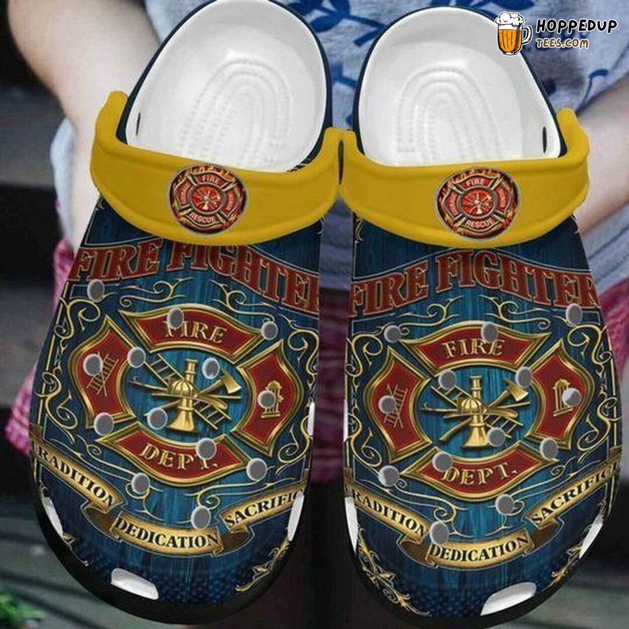 Firefighter Personalized Themed Rubber Clog Shoes Comfy Fire Service Gift