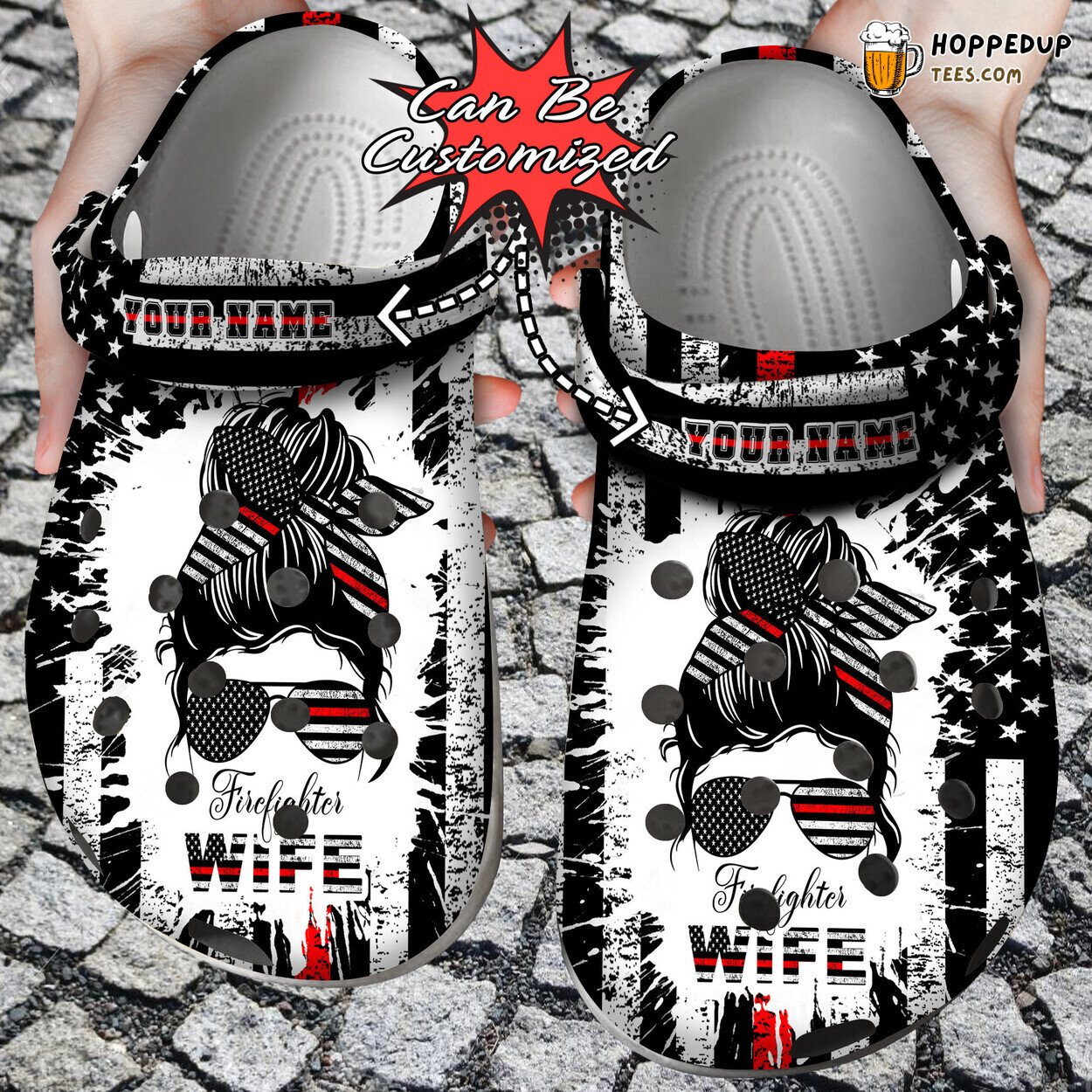 Firefighter Personalized Woman Firefighter Wife Clog Shoes