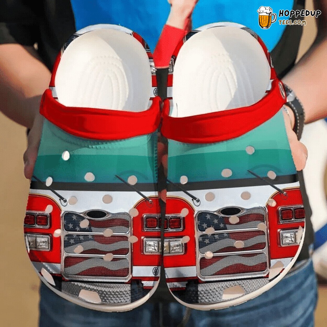 Firefighter Truck Theme Classic Comfortable Clogs Shoes Unique Fire Dept