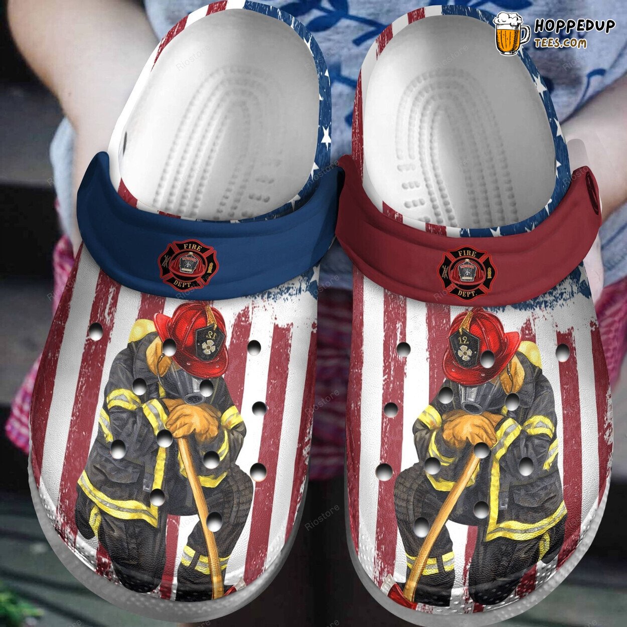 Firefighter USA Fire Dept Themed Father’s Day Gift Clogs Shoes