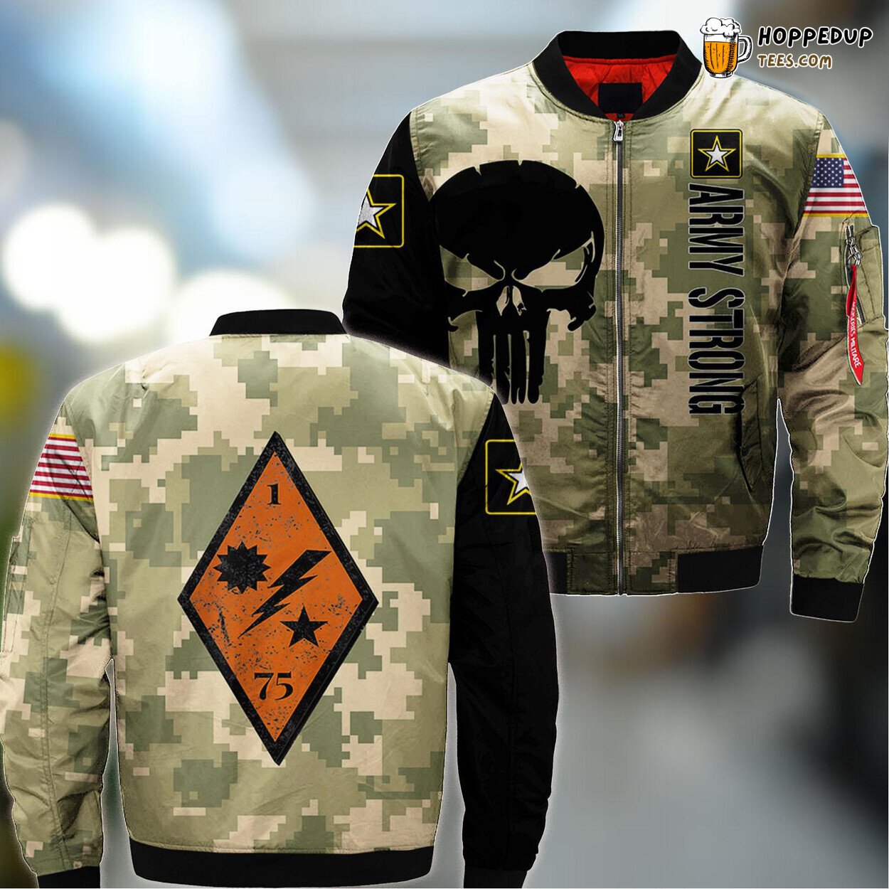 First Ranger Battalion Diamond Vintage Army Mod Bomber Jacket