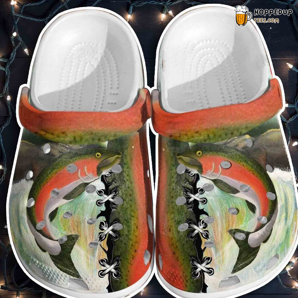 Fish Painting Fishing Crocbland Father Day Gift Comfortable Clogs