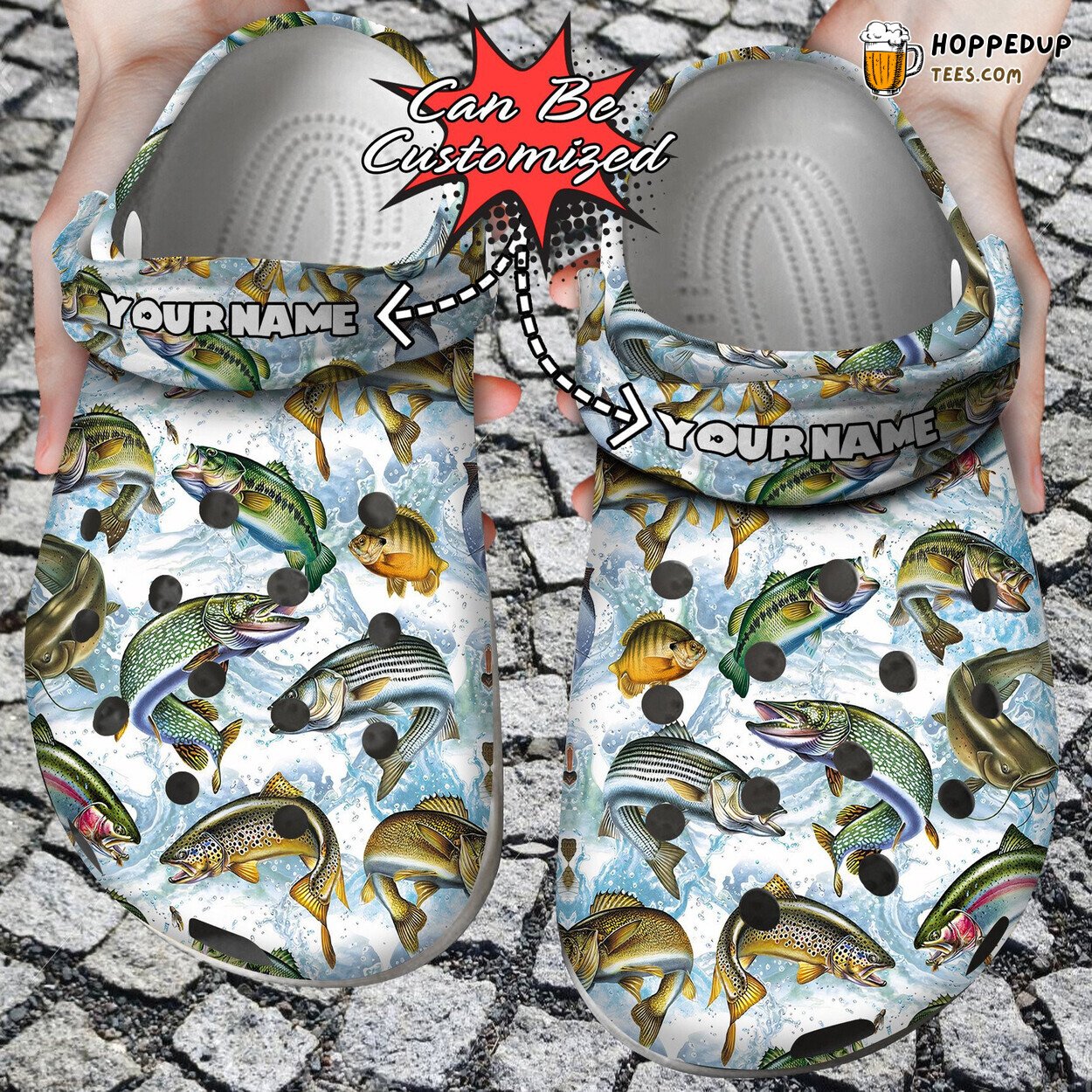 Fish Pattern Theme Comfortable Clogs for Fishing Enthusiasts Footwear